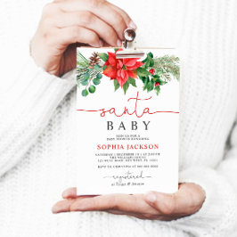 Invitación a Baby Shower de Santa Bebé Navidades F