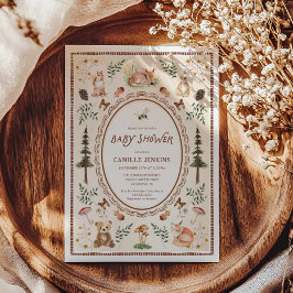 Invitación a Baby Shower de selva rústica