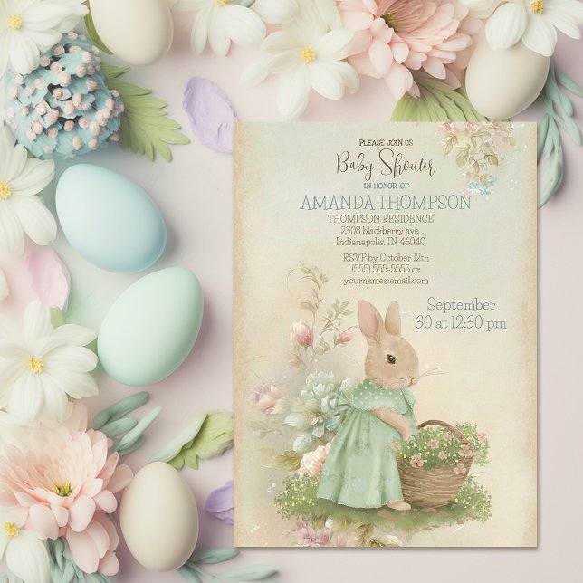 Invitación a Baby Shower de Shabby Chic Spring Rab (Subido por el creador)