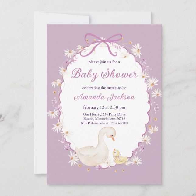 Invitación a Baby Shower de Silly Goose (Anverso)