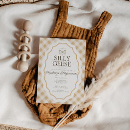 Invitación a Baby Shower de Silly Goose Gingham Tr