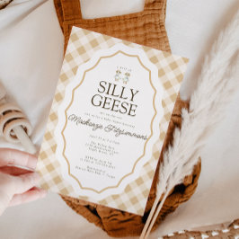 Invitación a Baby Shower de Silly Goose Gingham Tw