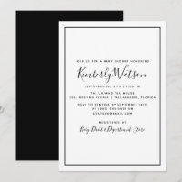 Invitación a Baby Shower de simplicidad | Negro