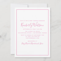Invitación a Baby Shower de simplicidad | Rosa