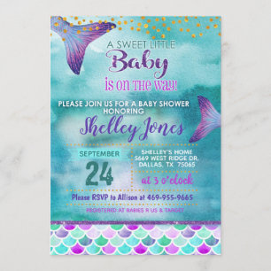 Invitación a Baby Shower de Sirena