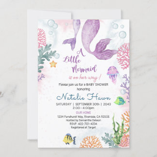 Invitación a Baby Shower de Sirena
