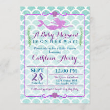 Invitación a Baby Shower de Sirena