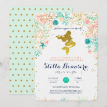 Invitación a Baby Shower de Sirena