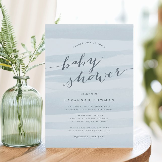 Invitación a Baby Shower de Sky Blue Watercolor (Subido por el creador)