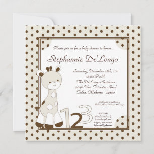 Invitación a Baby Shower de Snicker Doodle Giraffe