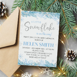 Invitación a Baby Shower de Snowflake Winter Onede