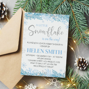 Invitación a Baby Shower de Snowflake Winter Onede