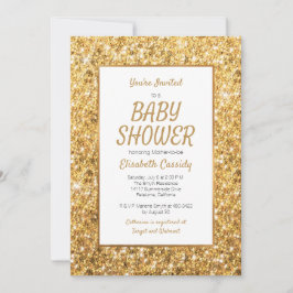 Invitación a Baby Shower de Sparkle Gold Purpurina