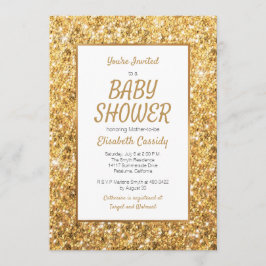 Invitación a Baby Shower de Sparkle Gold Purpurina