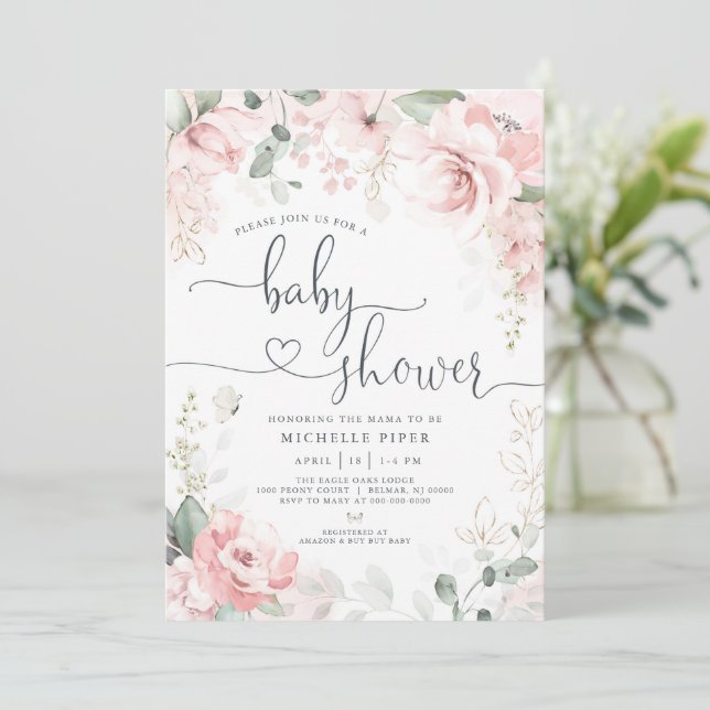 Invitación a Baby Shower de Spring Garden (Anverso de pie)