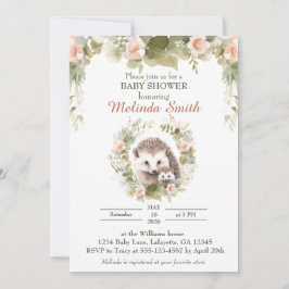 Invitación a Baby Shower de Spring Hedgehog