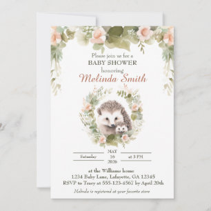 Invitación a Baby Shower de Spring Hedgehog