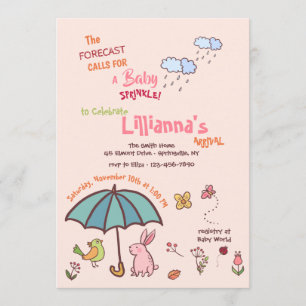 Invitación a Baby Shower de Spring Showers