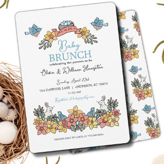 Invitación a Baby Shower de Springtime Brunch