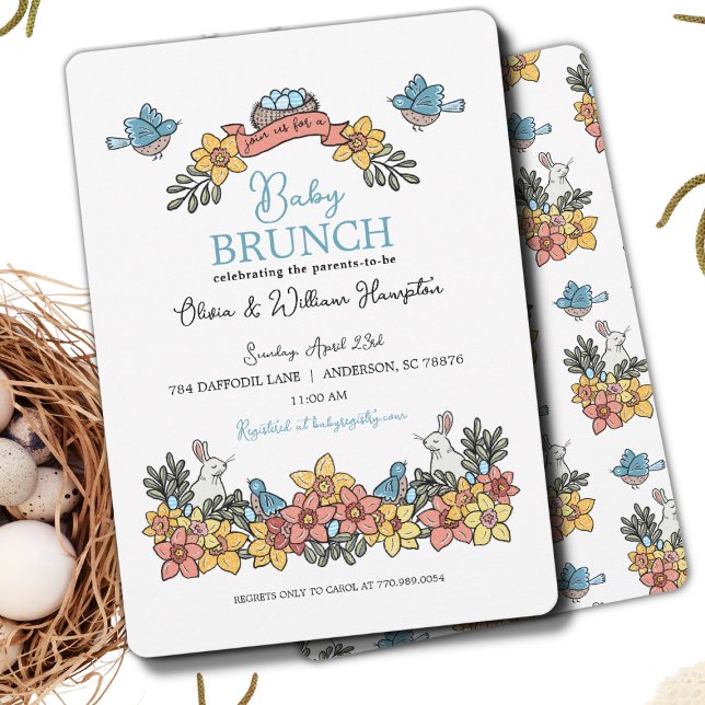 Invitación a Baby Shower de Springtime Brunch (Subido por el creador)