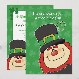 Invitación a Baby Shower de St Patrick's Day Lepre