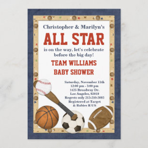Invitación a Baby Shower de Star All Star