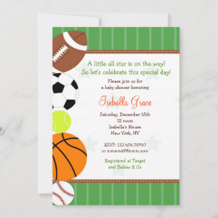 Invitación a Baby Shower de Star Sport