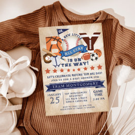 Invitación a Baby Shower de Star Sports Boy