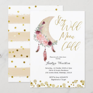 Invitación a Baby Shower de Stay Wild Moon Child