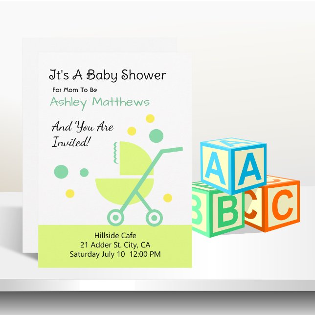 Invitación a Baby Shower de Stroller (Subido por el creador)