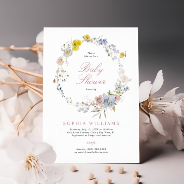 Invitación a Baby Shower de Summer Boho Wildflower (Subido por el creador)
