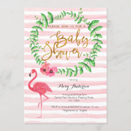 Invitación a Baby Shower de Summer Flamingo