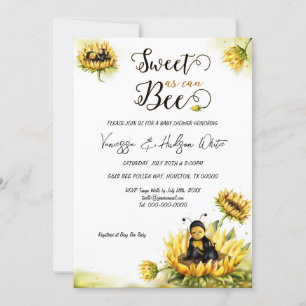Invitación a Baby Shower de Sunflower Bee Floral