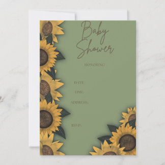 Invitación a Baby Shower de Sunflower Bloom