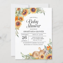 Invitación a Baby Shower de Sunflower Woodland
