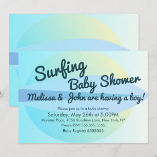 Invitación a Baby Shower de Surf en la Playa de Ve
