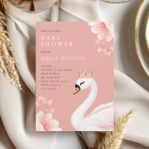 Invitación a Baby Shower de Swan Little Princess