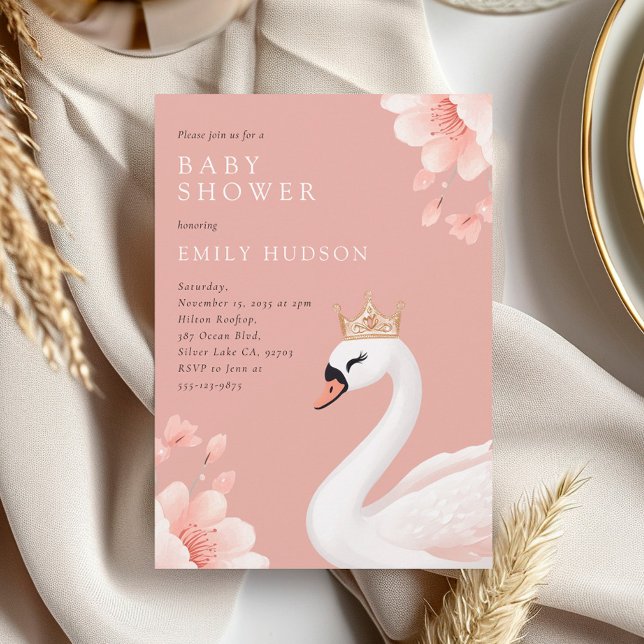 Invitación a Baby Shower de Swan Little Princess (Subido por el creador)