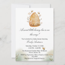 Invitación a Baby Shower de Sweet as Honey Bee