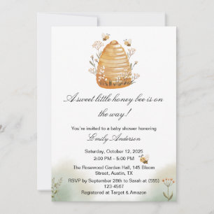 Invitación a Baby Shower de Sweet as Honey Bee