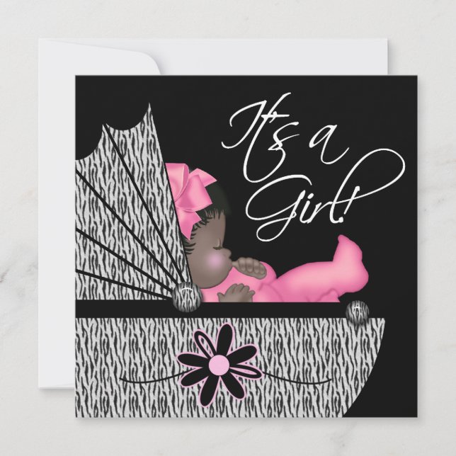 Invitación a Baby Shower de Sweet Baby Girl Pink Z (Anverso)