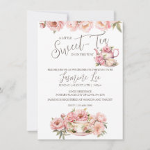 Invitación a Baby Shower de Sweet Baby Girl Tea Fi