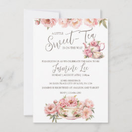 Invitación a Baby Shower de Sweet Baby Girl Tea Fi