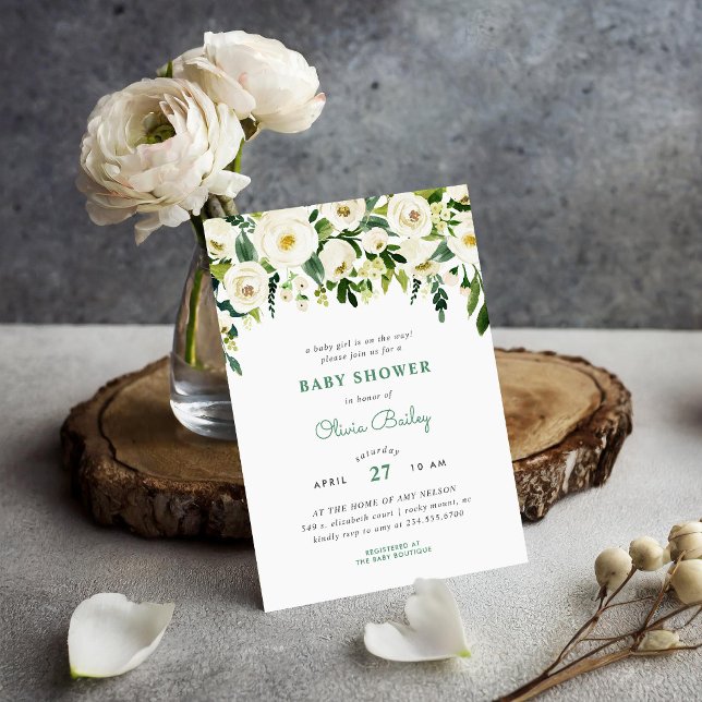 Invitación a Baby Shower de Sweet Greenery Floral (Subido por el creador)