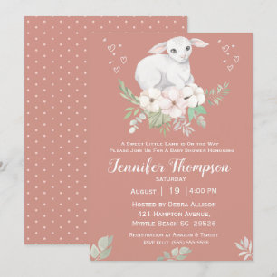 Invitación a Baby Shower de Sweet Lamb Greenery