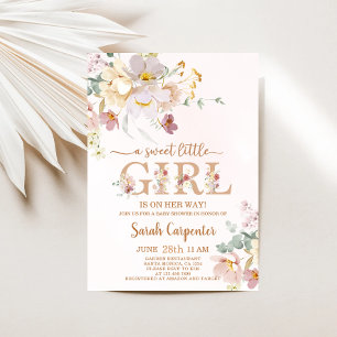 Invitación a Baby Shower de Sweet Little Girl