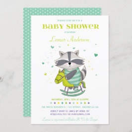 Invitación a Baby Shower de Sweet Raccoon