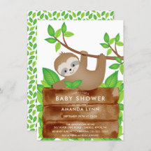 Invitación a Baby Shower de Sweet Sloth