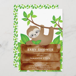 Invitación a Baby Shower de Sweet Sloth