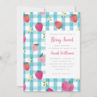 Invitación a Baby Shower de Sweet Strawberry Gingh